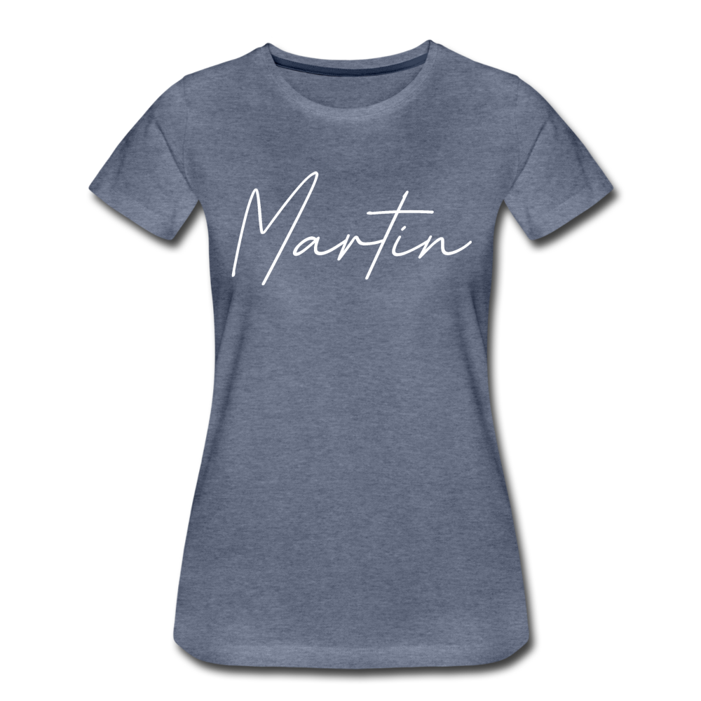 Martin County Cursive Women's T-Shirt - heather blue