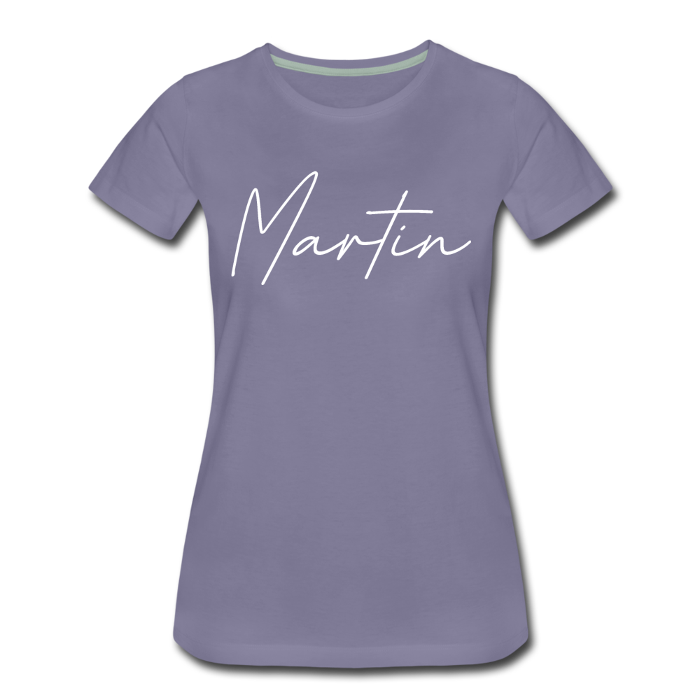 Martin County Cursive Women's T-Shirt - washed violet