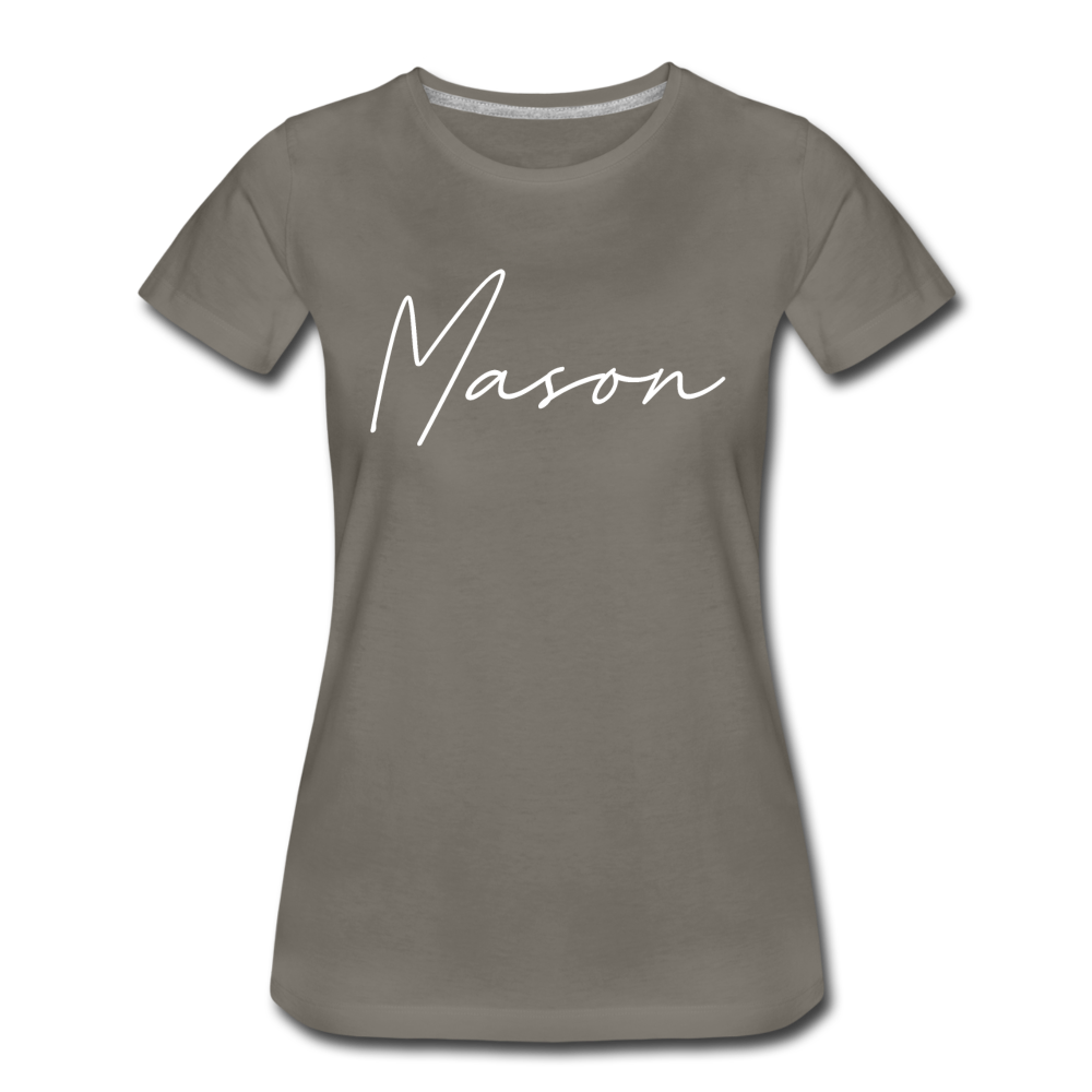 Mason County Cursive Women's T-Shirt - asphalt gray