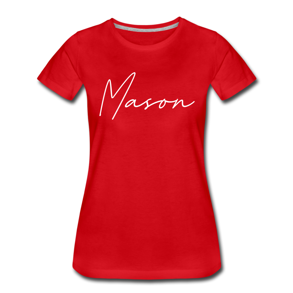 Mason County Cursive Women's T-Shirt - red