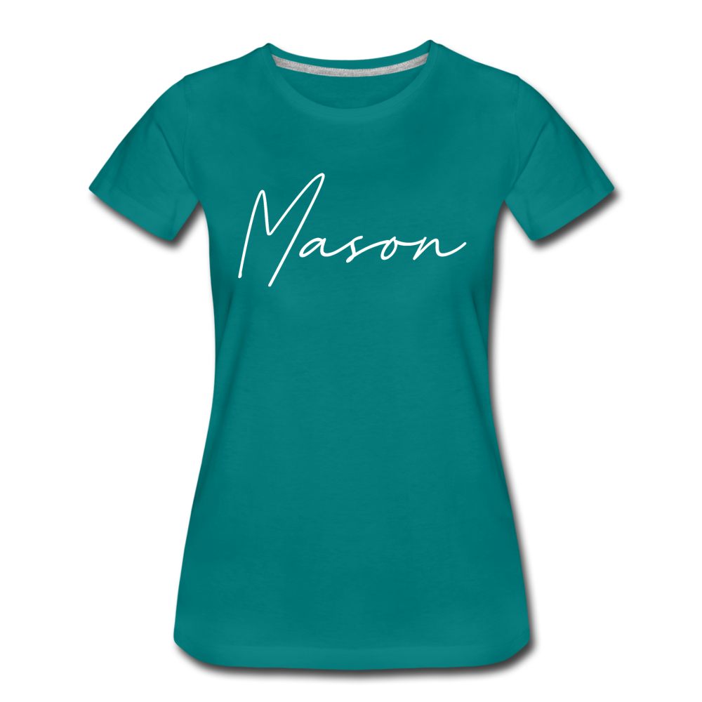 Mason County Cursive Women's T-Shirt - teal