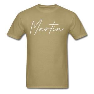 Martin County Cursive T-Shirt - khaki