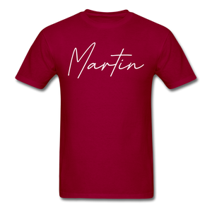 Martin County Cursive T-Shirt - dark red