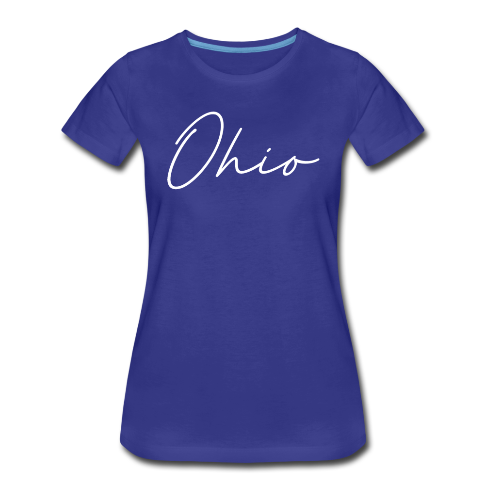 Ohio County Cursive Women's T-Shirt - royal blue