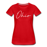 Ohio County Cursive Women's T-Shirt - red