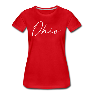 Ohio County Cursive Women's T-Shirt - red