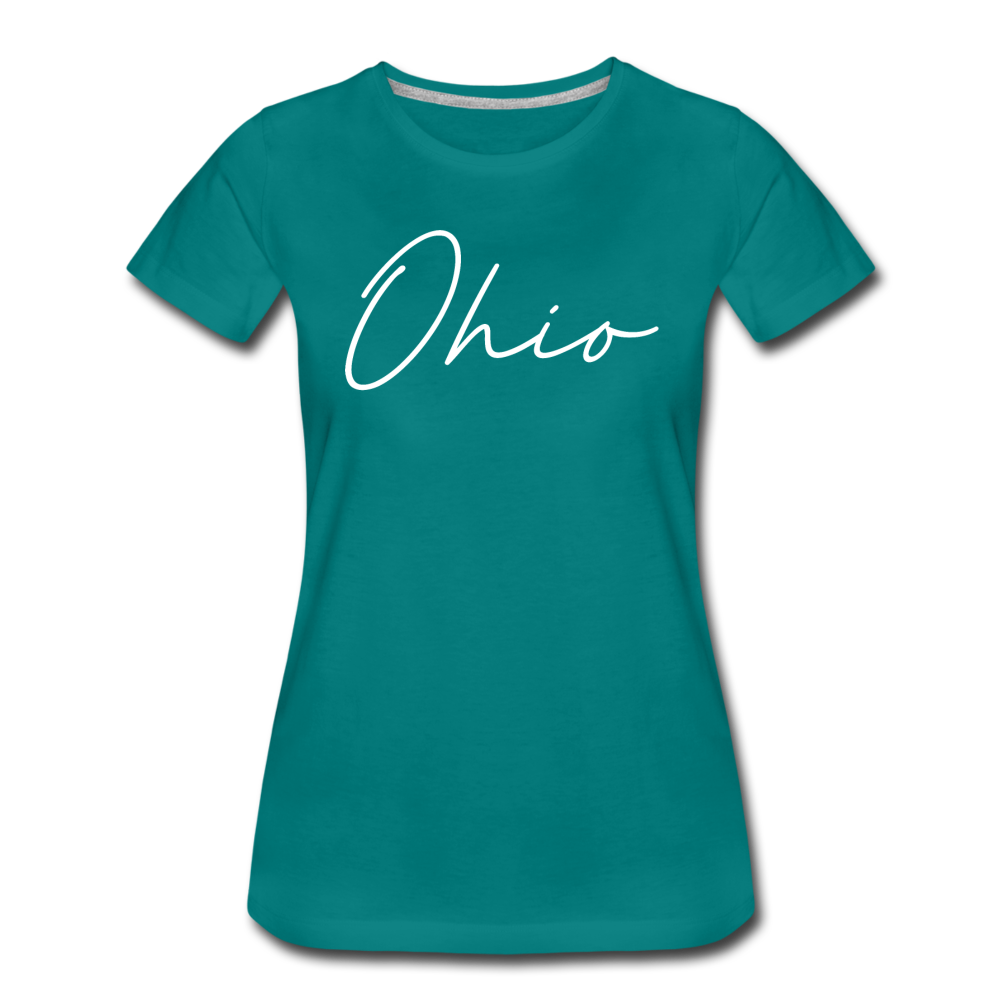 Ohio County Cursive Women's T-Shirt - teal