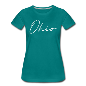 Ohio County Cursive Women's T-Shirt - teal