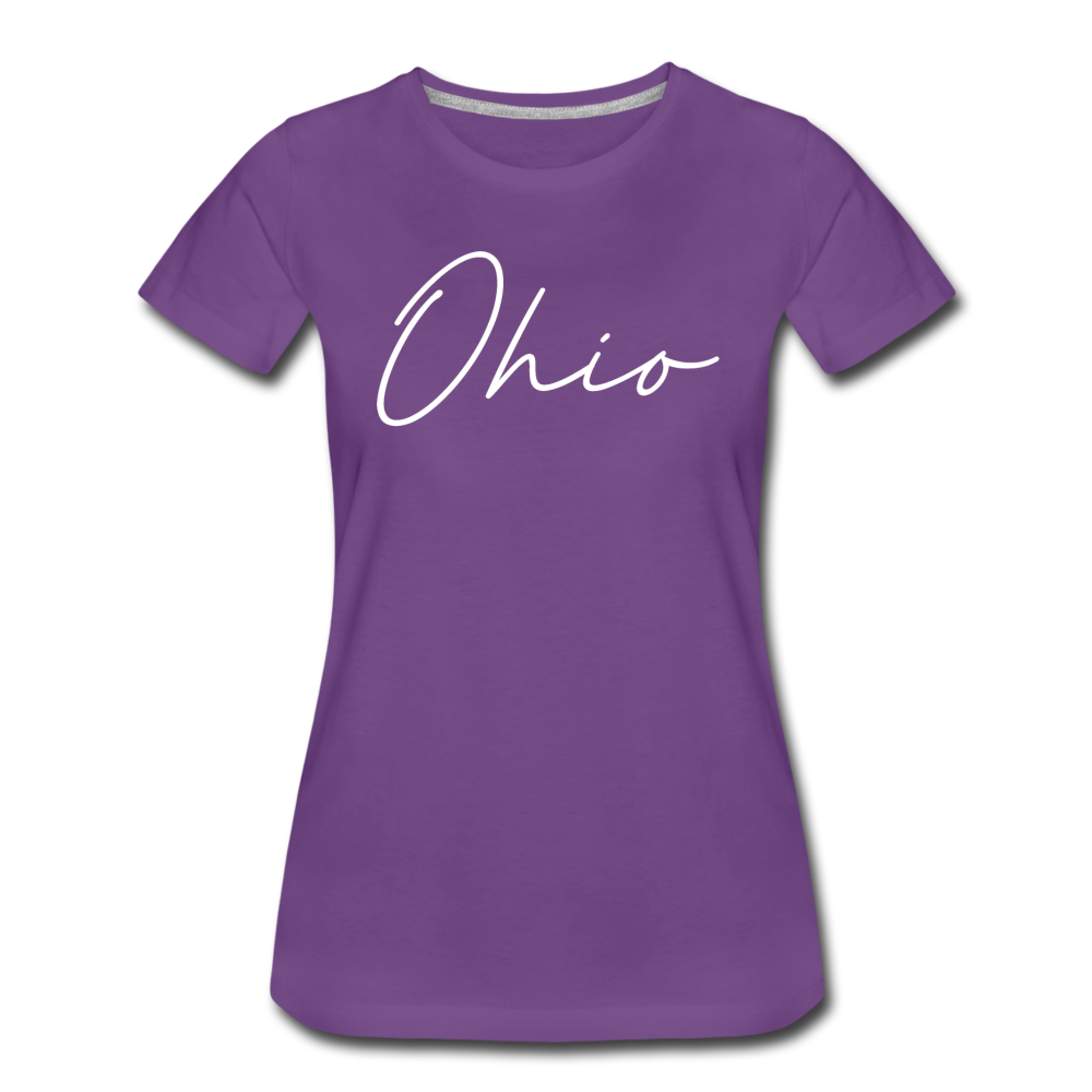 Ohio County Cursive Women's T-Shirt - purple