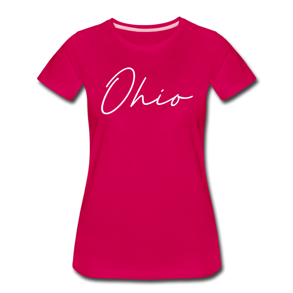 Ohio County Cursive Women's T-Shirt - dark pink