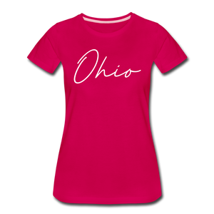 Ohio County Cursive Women's T-Shirt - dark pink