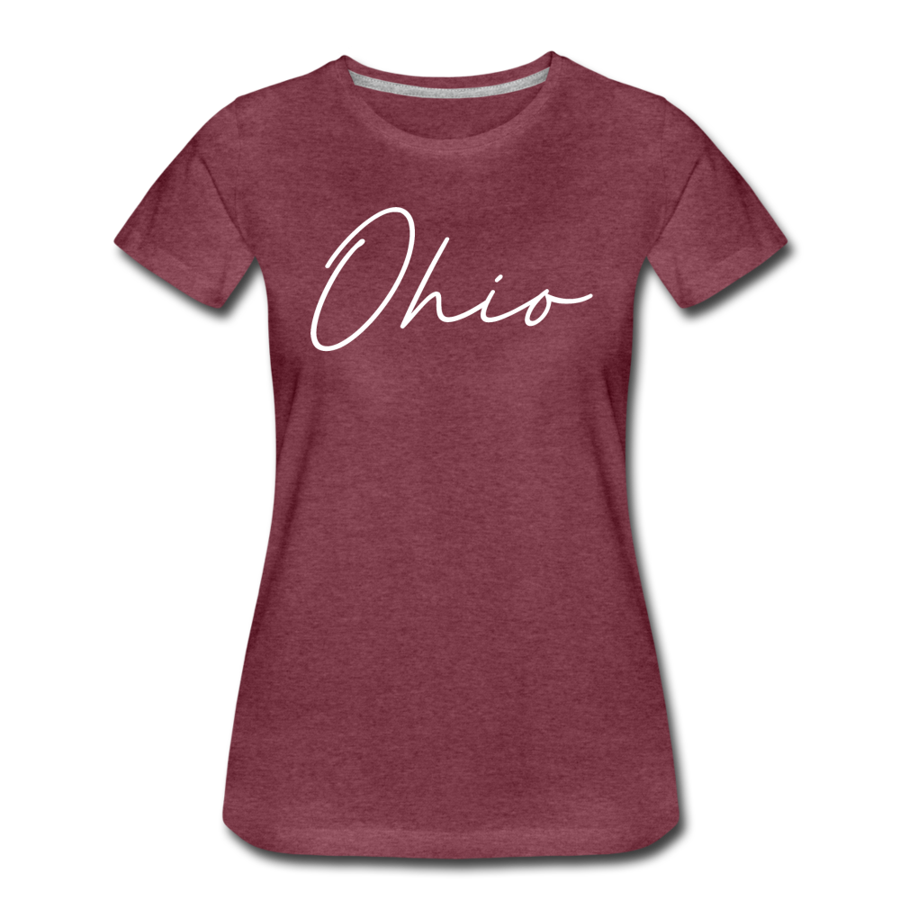 Ohio County Cursive Women's T-Shirt - heather burgundy