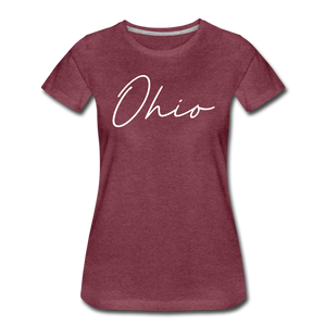 Ohio County Cursive Women's T-Shirt - heather burgundy