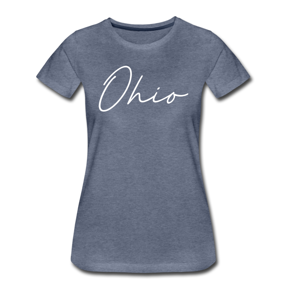 Ohio County Cursive Women's T-Shirt - heather blue