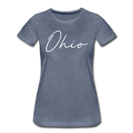 Ohio County Cursive Women's T-Shirt - heather blue