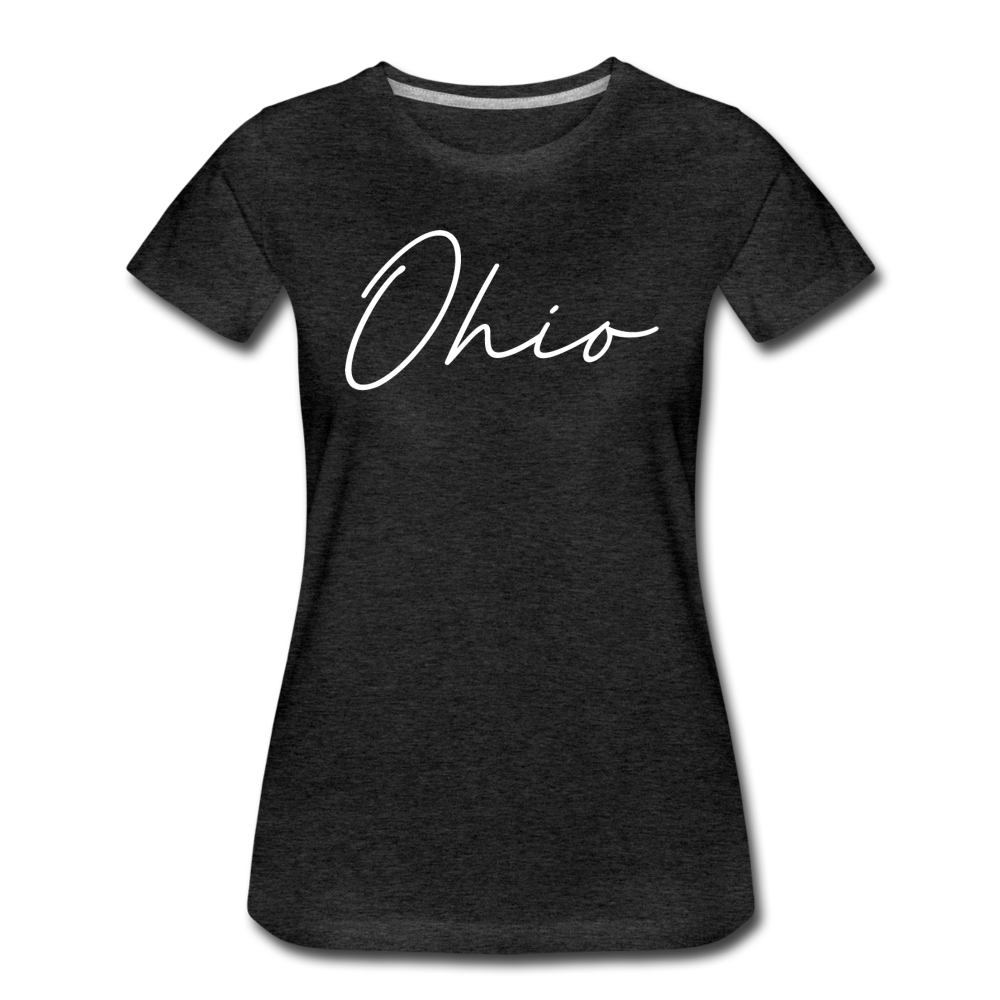 Ohio County Cursive Women's T-Shirt - charcoal gray