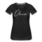 Ohio County Cursive Women's T-Shirt - charcoal gray