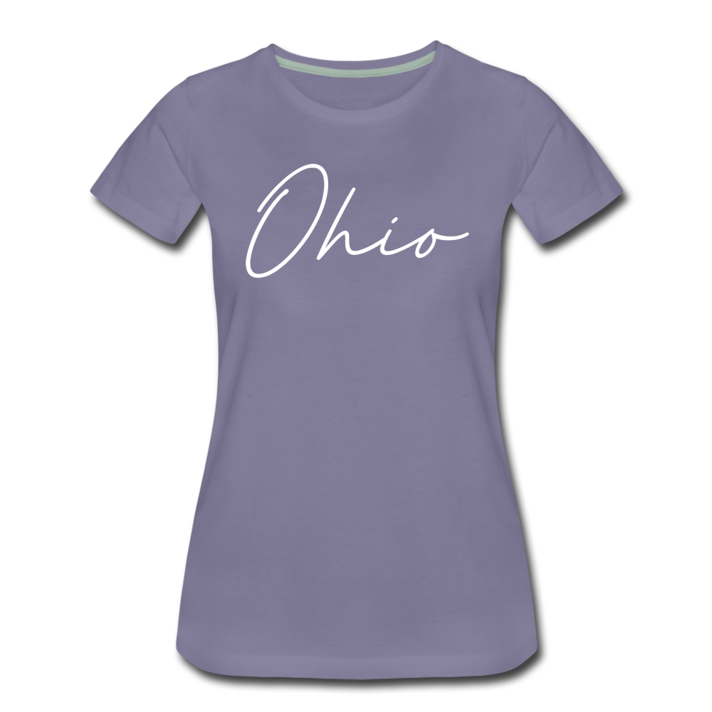 Ohio County Cursive Women's T-Shirt - washed violet