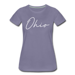 Ohio County Cursive Women's T-Shirt - washed violet