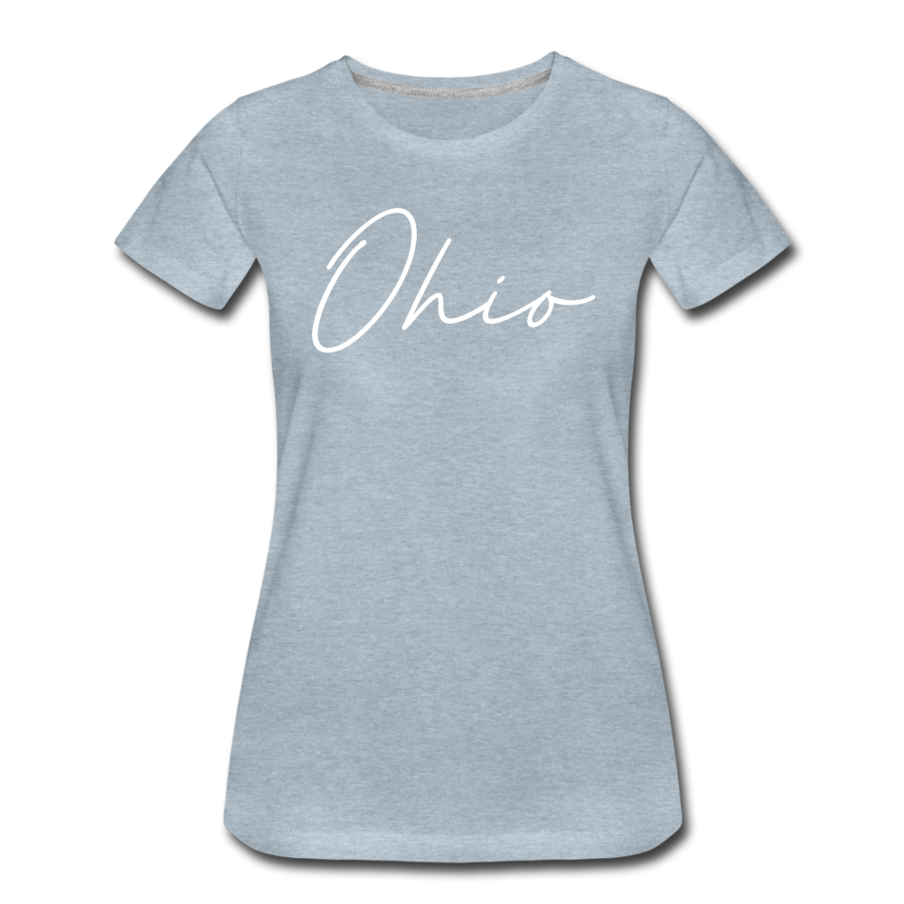 Ohio County Cursive Women's T-Shirt - heather ice blue