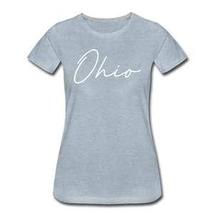 Ohio County Cursive Women's T-Shirt - heather ice blue