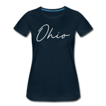 Ohio County Cursive Women's T-Shirt - deep navy