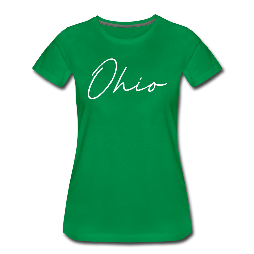 Ohio County Cursive Women's T-Shirt - kelly green