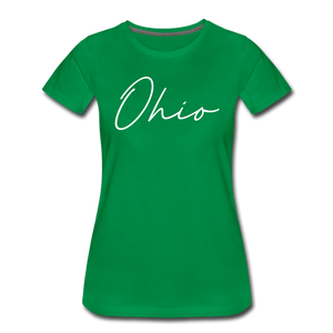 Ohio County Cursive Women's T-Shirt - kelly green