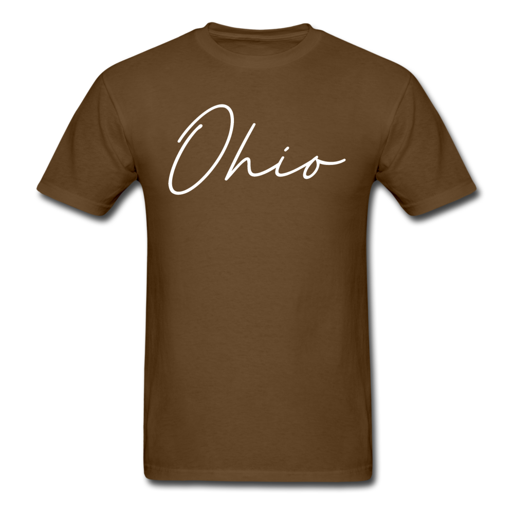 Ohio County Cursive T-Shirt - brown