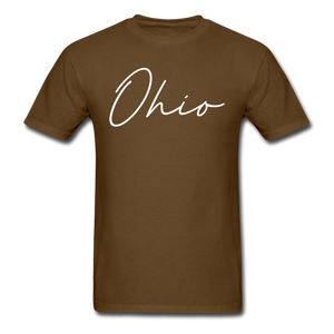 Ohio County Cursive T-Shirt - brown