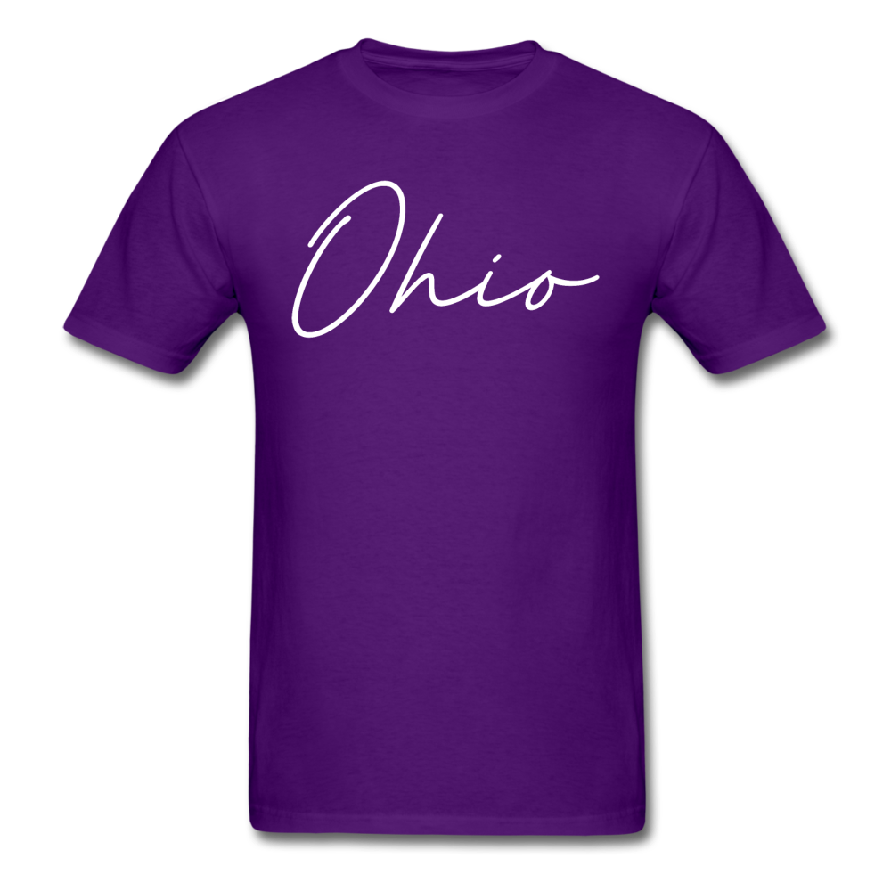 Ohio County Cursive T-Shirt - purple