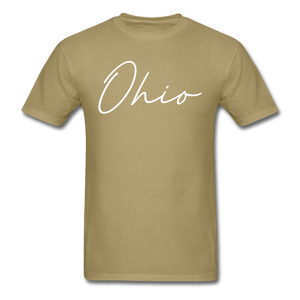 Ohio County Cursive T-Shirt - khaki