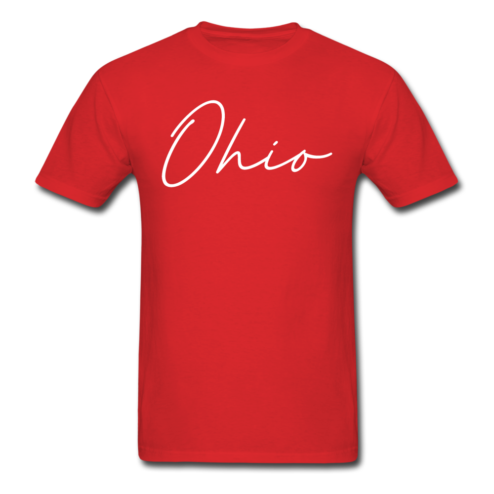 Ohio County Cursive T-Shirt - red