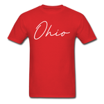 Ohio County Cursive T-Shirt - red