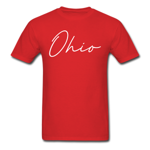 Ohio County Cursive T-Shirt - red