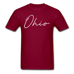 Ohio County Cursive T-Shirt - burgundy