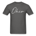 Ohio County Cursive T-Shirt - charcoal