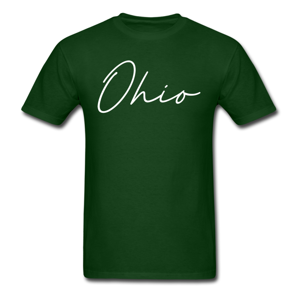 Ohio County Cursive T-Shirt - forest green