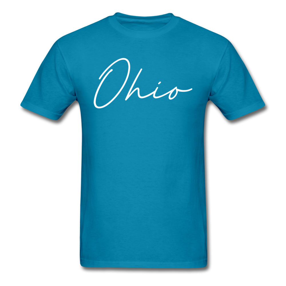 Ohio County Cursive T-Shirt - turquoise