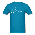 Ohio County Cursive T-Shirt - turquoise