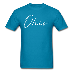 Ohio County Cursive T-Shirt - turquoise