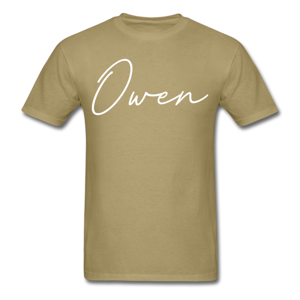 Owen County Cursive T-Shirt - khaki