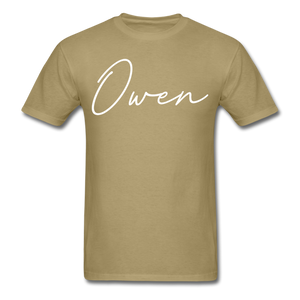 Owen County Cursive T-Shirt - khaki