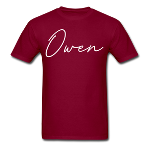 Owen County Cursive T-Shirt - burgundy