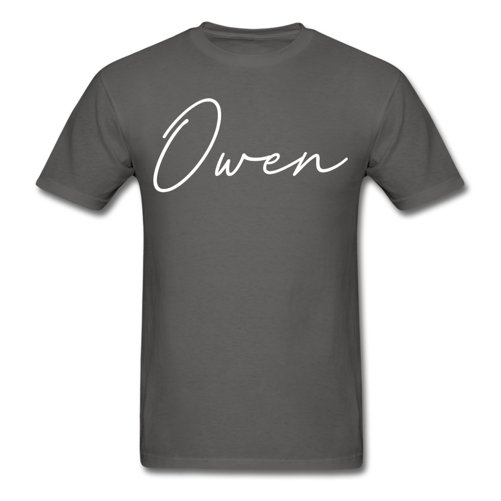 Owen County Cursive T-Shirt - charcoal