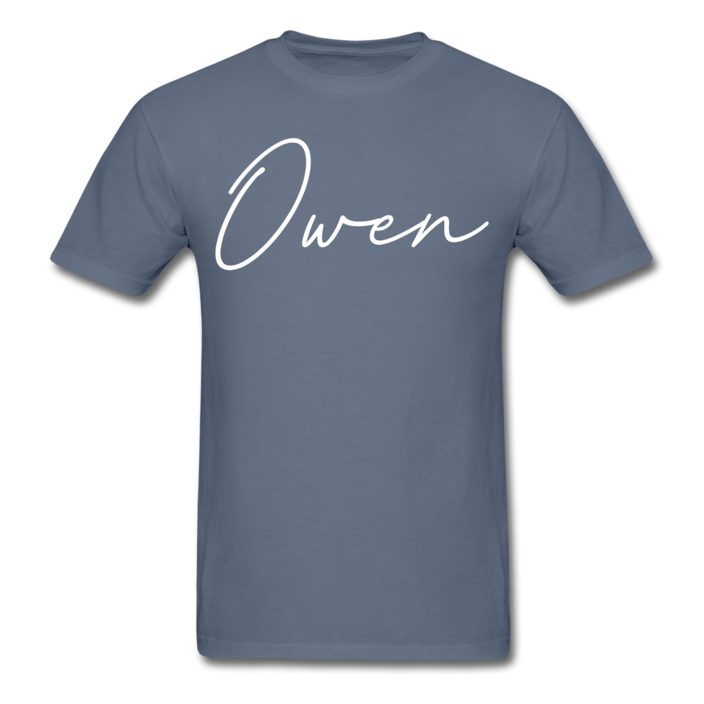 Owen County Cursive T-Shirt - denim