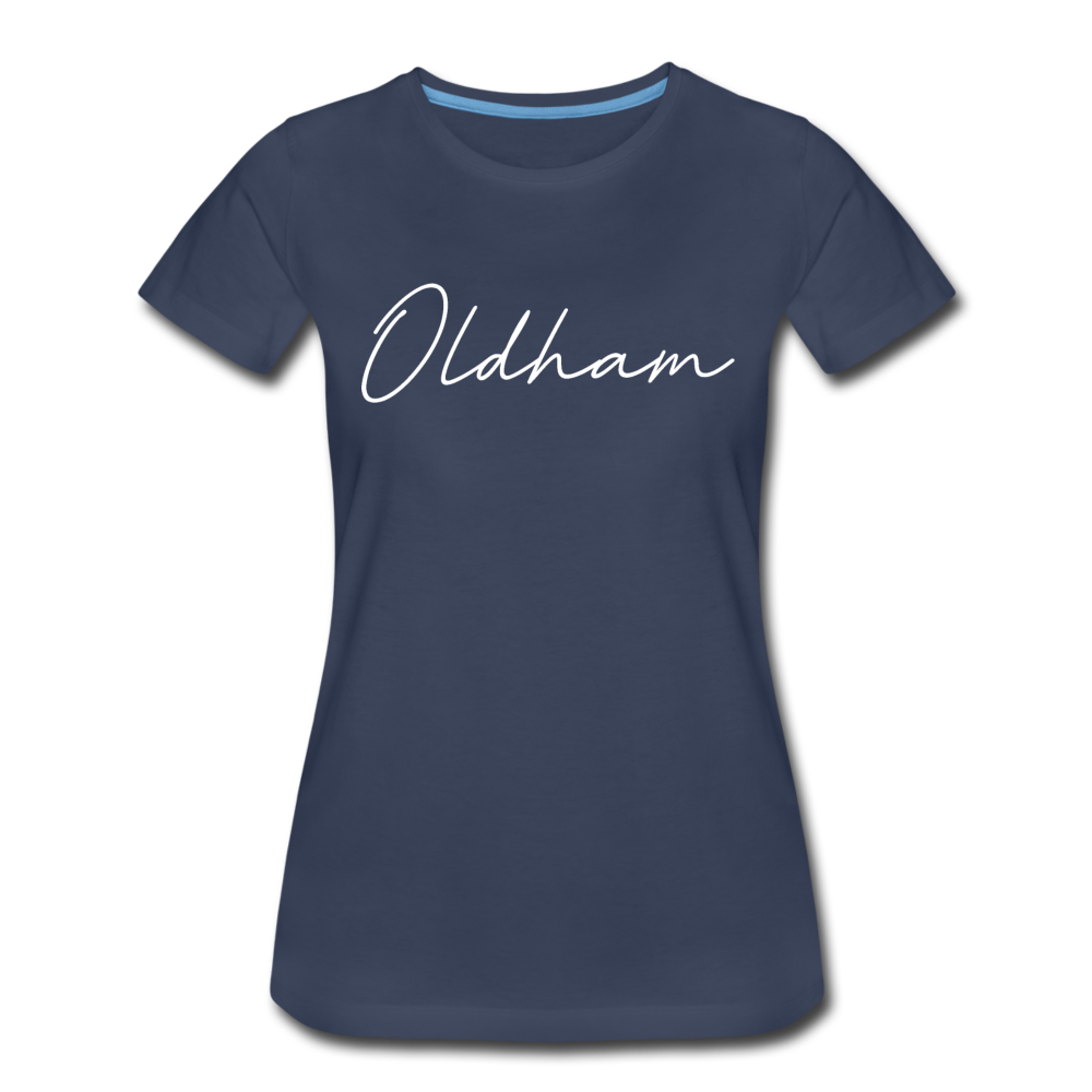 Oldham County Cursive Women's T-Shirt - navy