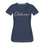 Oldham County Cursive Women's T-Shirt - navy
