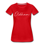 Oldham County Cursive Women's T-Shirt - red