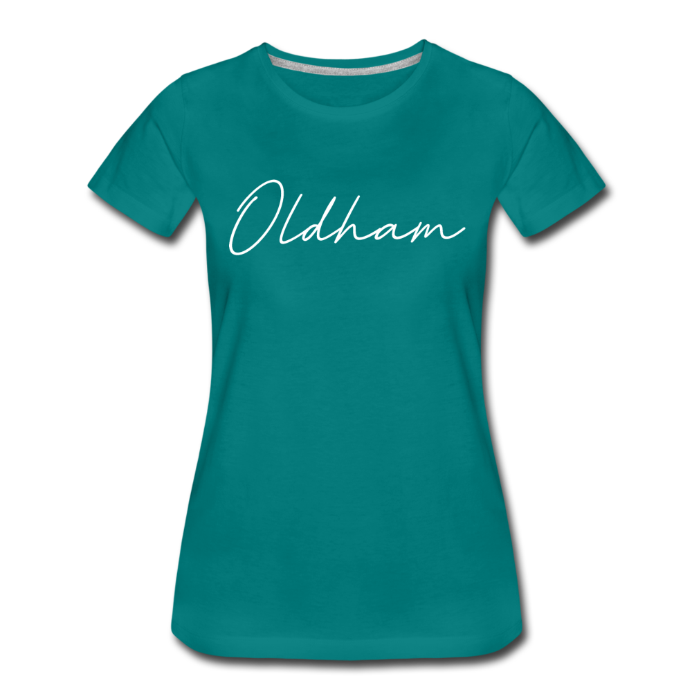 Oldham County Cursive Women's T-Shirt - teal